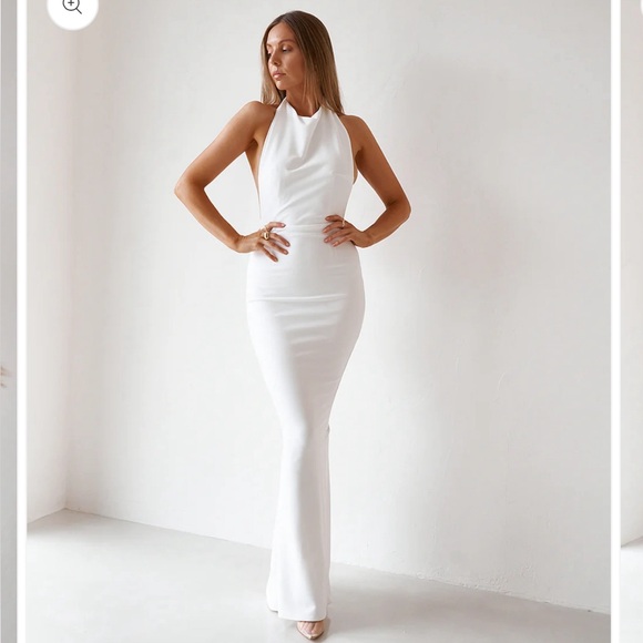 White Backless Maxi Dress - Picture 2 of 5